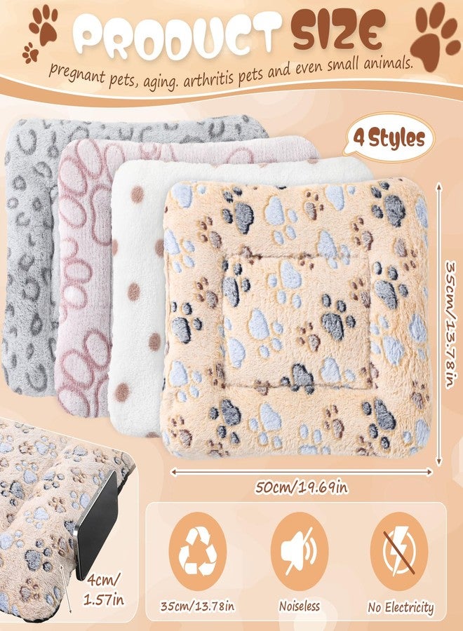 Chicmount 4 Pcs Dog Cat Bed Guinea Pig Mats Ultra Soft Dog Crate Kennel Pad Washable Bunny Bed Anti-Slip Guinea Pig Blankets for Small Animal Pet Cage Accessories(19.7X 13.8 Inch) - Image 2